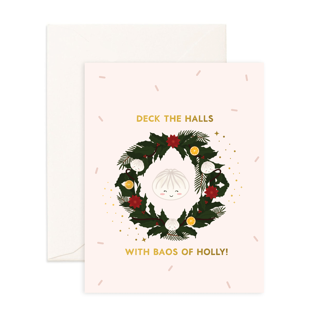 Baos of Holly - Christmas Greeting Card - Sparkles & Joy