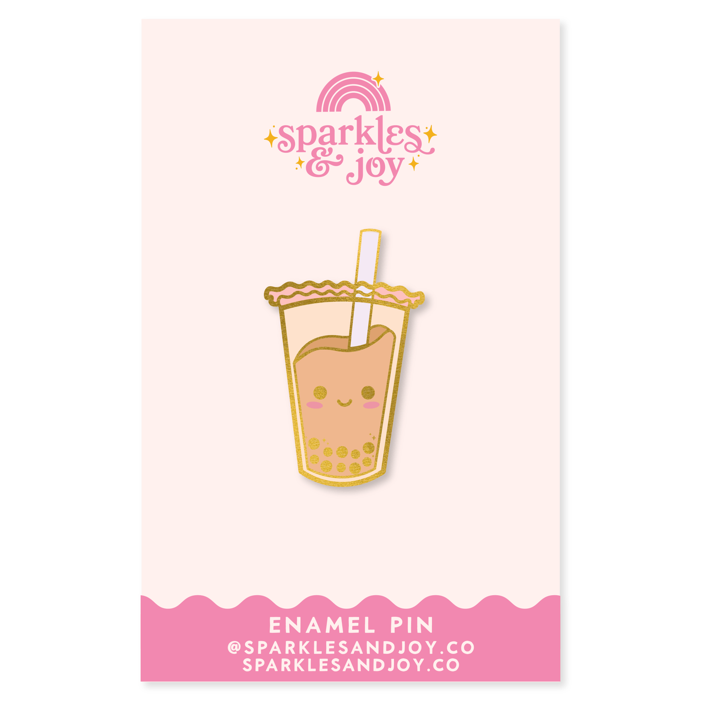 Bubble Tea Enamel Pin - Sparkles & Joy