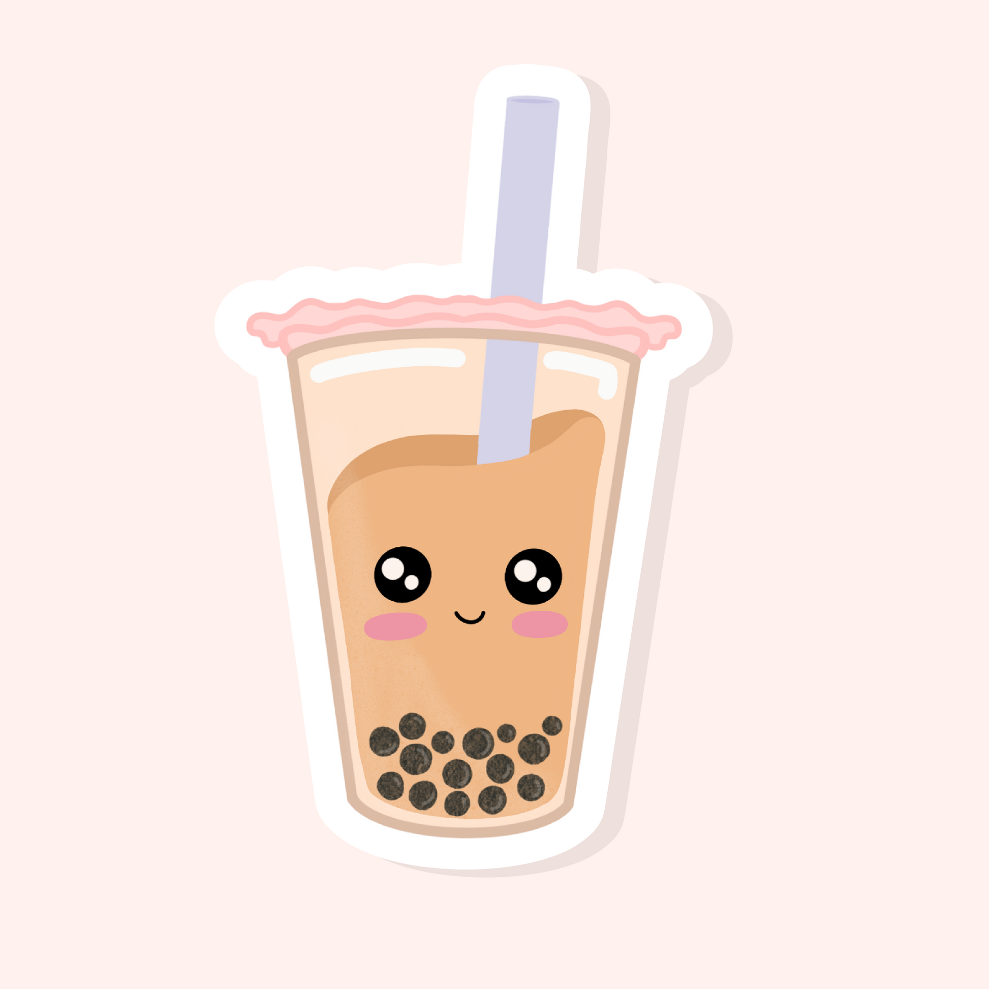 Bubble Tea - Glitter Vinyl Sticker Sparkles & Joy