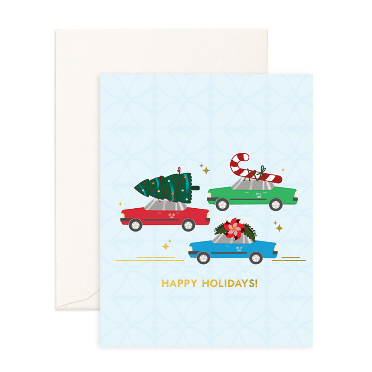 Holiday Taxis - Christmas Greeting Card - Sparkles & Joy