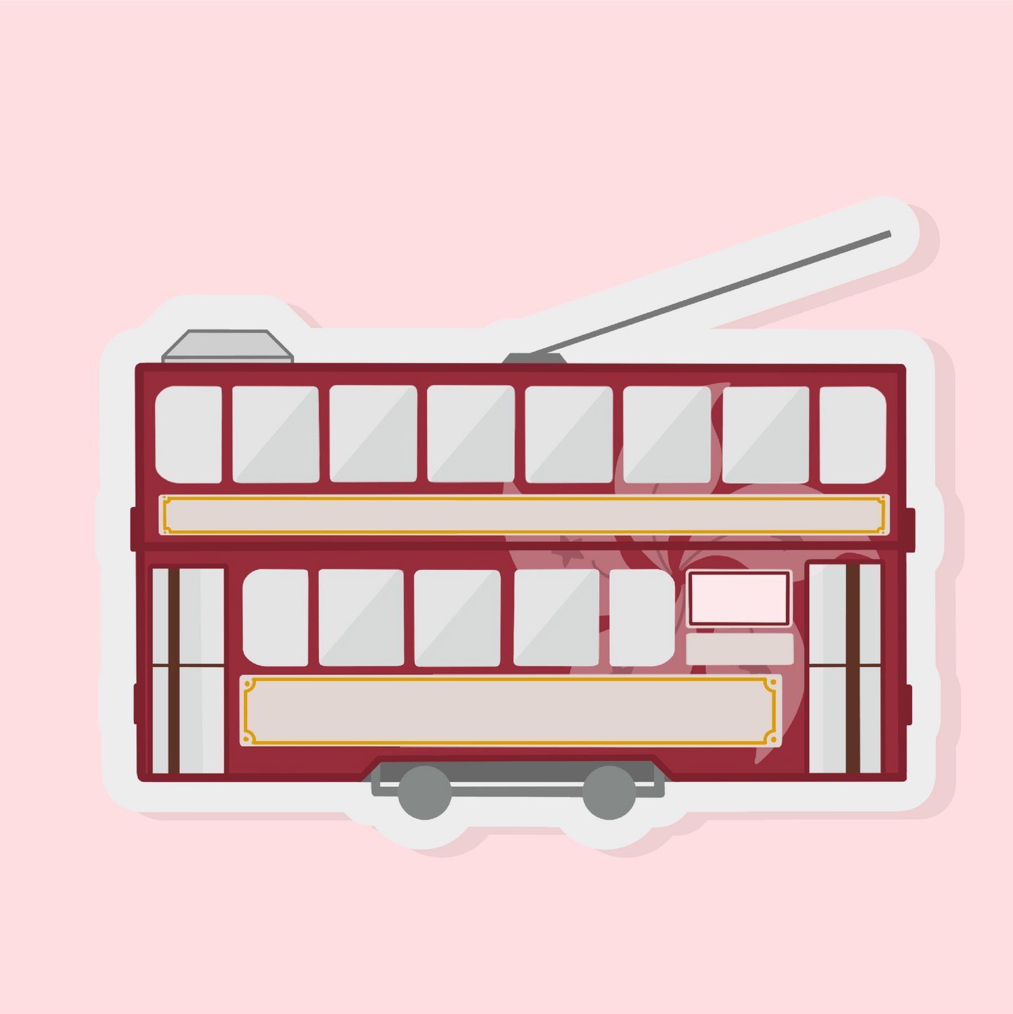 Hong Kong Red Tram - Matte Vinyl Sticker - Sparkles & Joy
