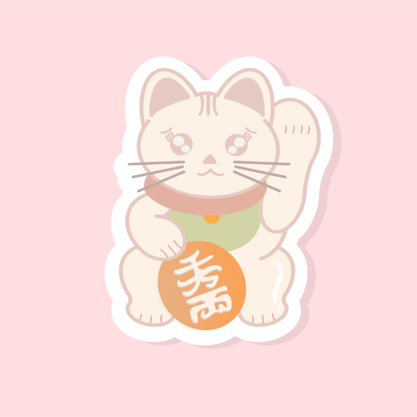 Lucky Cat - Glitter Vinyl Sticker - Sparkles & Joy