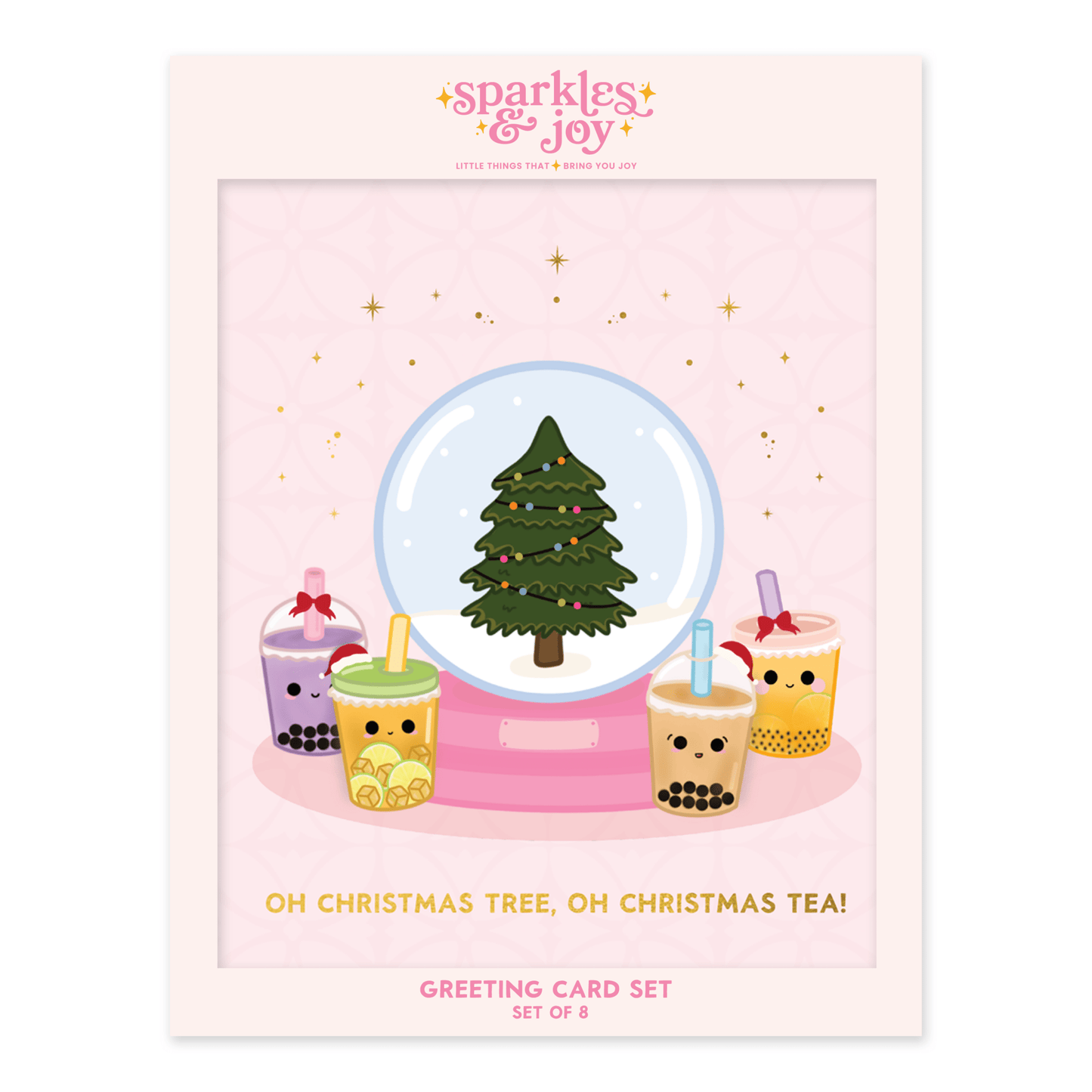 Oh Christmas Tree, Christmas Tea - Christmas Greeting Card Set - Sparkles & Joy