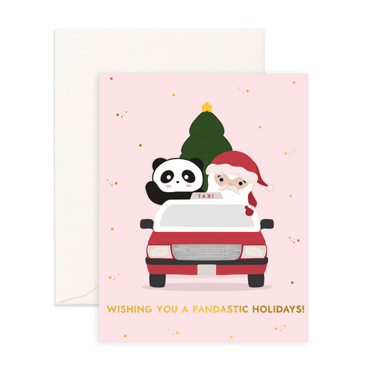 Pandastic Christmas - Christmas Greeting Card - Sparkles & Joy