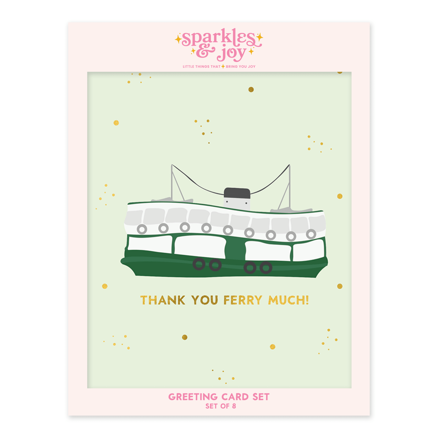 Thank You Ferry Much - Greeting Card Set - Sparkles & Joy