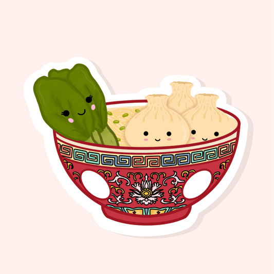 Wonton Noodles - Glitter Vinyl Sticker - Sparkles & Joy