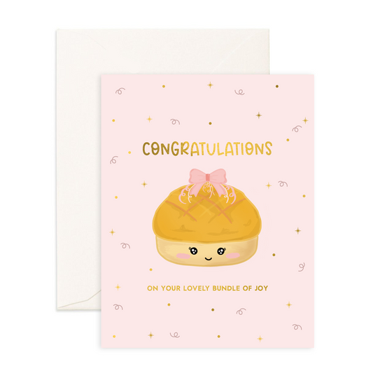 Congratulations Baby Bun (Pink) - Greeting Card
