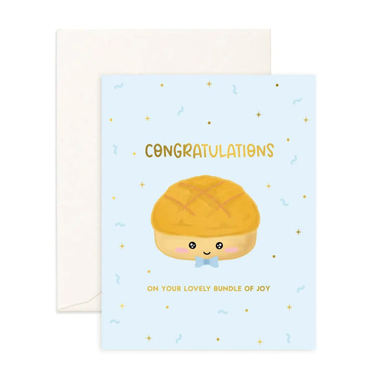 Congratulations Baby Bun (Blue) - Greeting Card - Sparkles & Joy