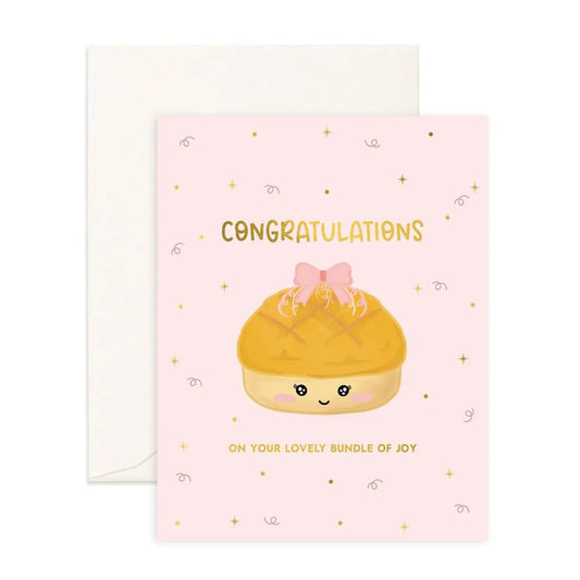 Congratulations Baby Bun (Pink) - Greeting Card - Sparkles & Joy