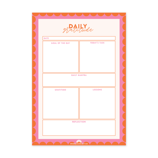 Daily Gratitude - A5 Notepad - Sparkles & Joy