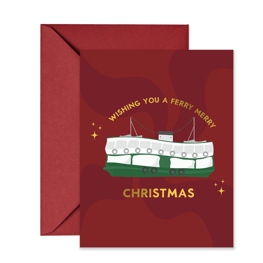 Ferry Merry Christmas - Christmas Greeting Card - Sparkles & Joy