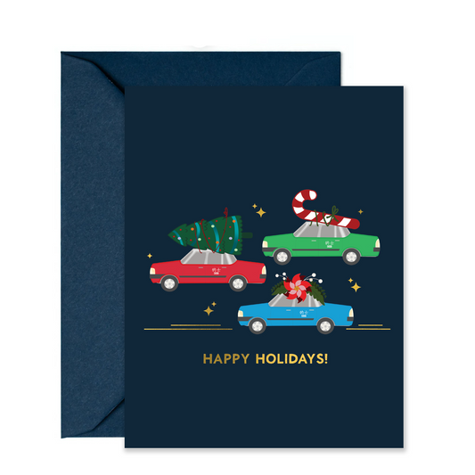 Holiday Taxis -  Christmas Greeting Card Sparkles & Joy