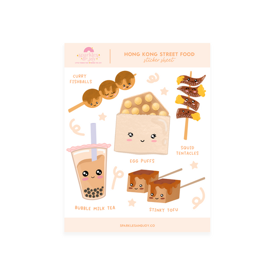 Hong Kong Street Food - Sticker Sheet Sparkles & Joy