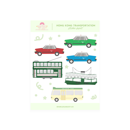 Hong Kong Transportation - Sticker Sheet Sparkles & Joy