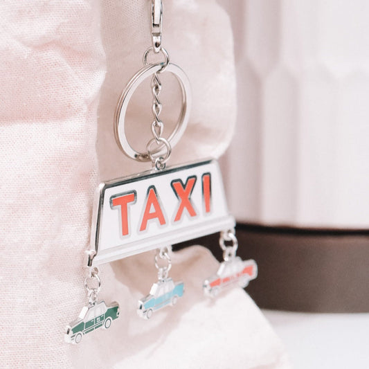 Taxi Enamel Keychain Sparkles & Joy