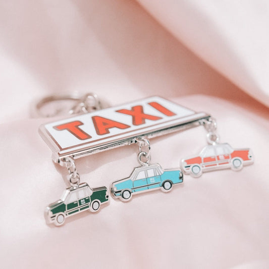 Taxi Enamel Keychain Sparkles & Joy