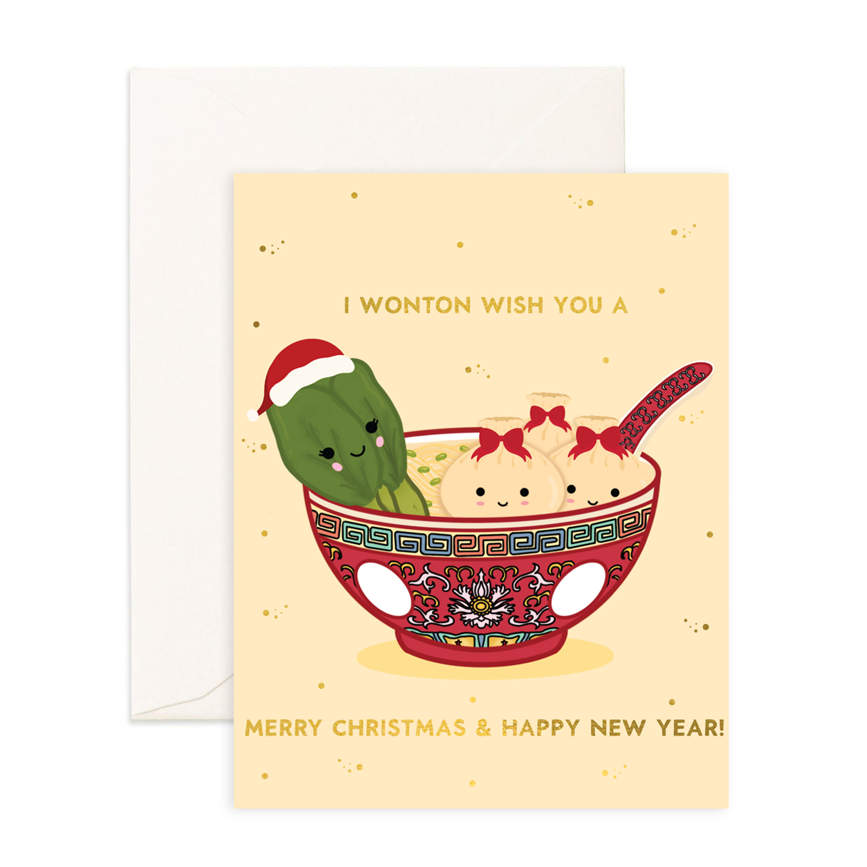 Wonton Wish You A Merry Christmas -  Christmas Greeting Card