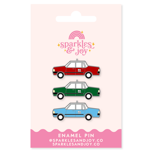 The Trio Taxi Enamel Pin Set