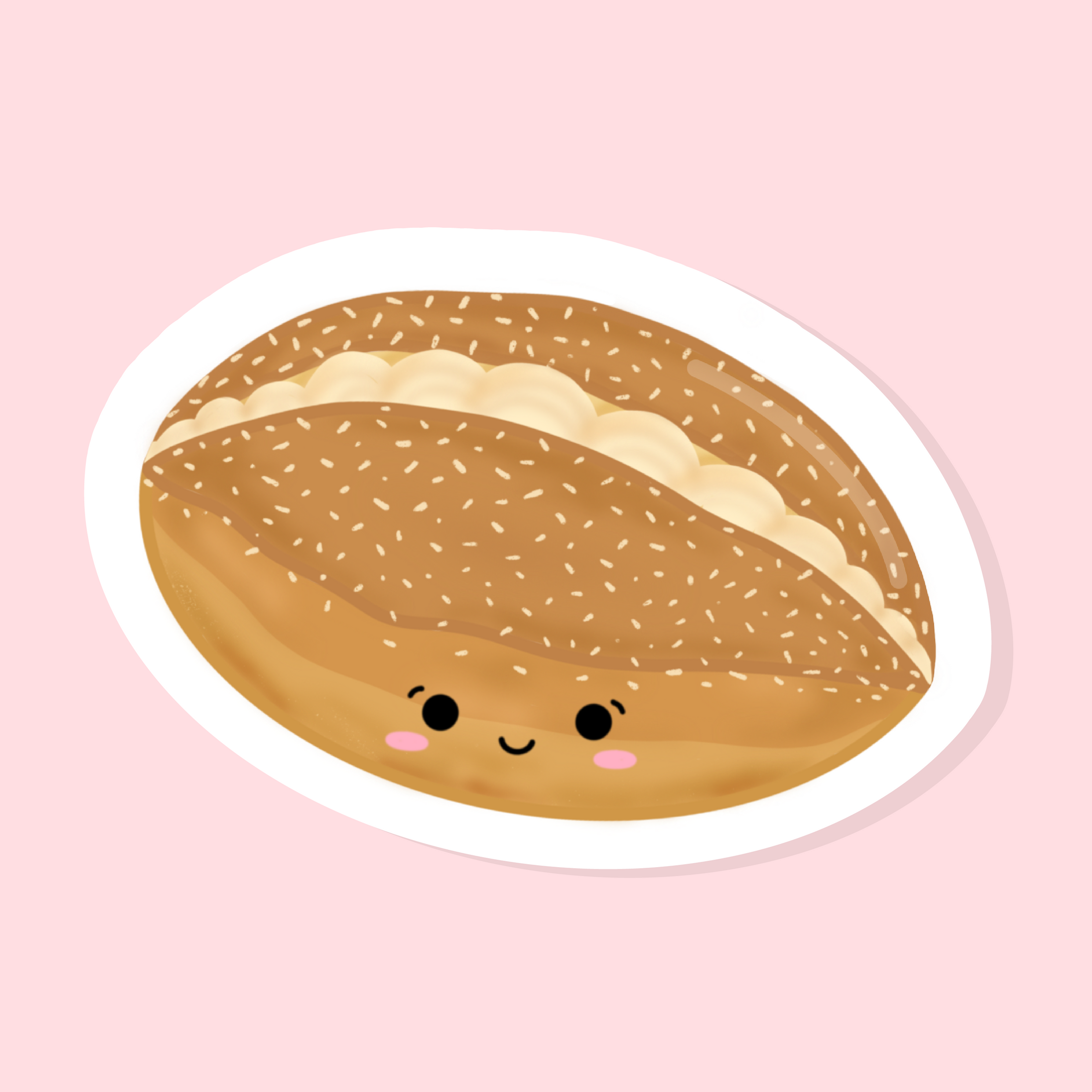 Coconut Cream Bun - Matte Vinyl Sticker