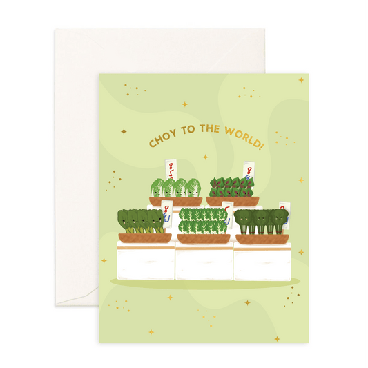 Choy To The World! - Christmas Greeting Card - Sparkles & Joy