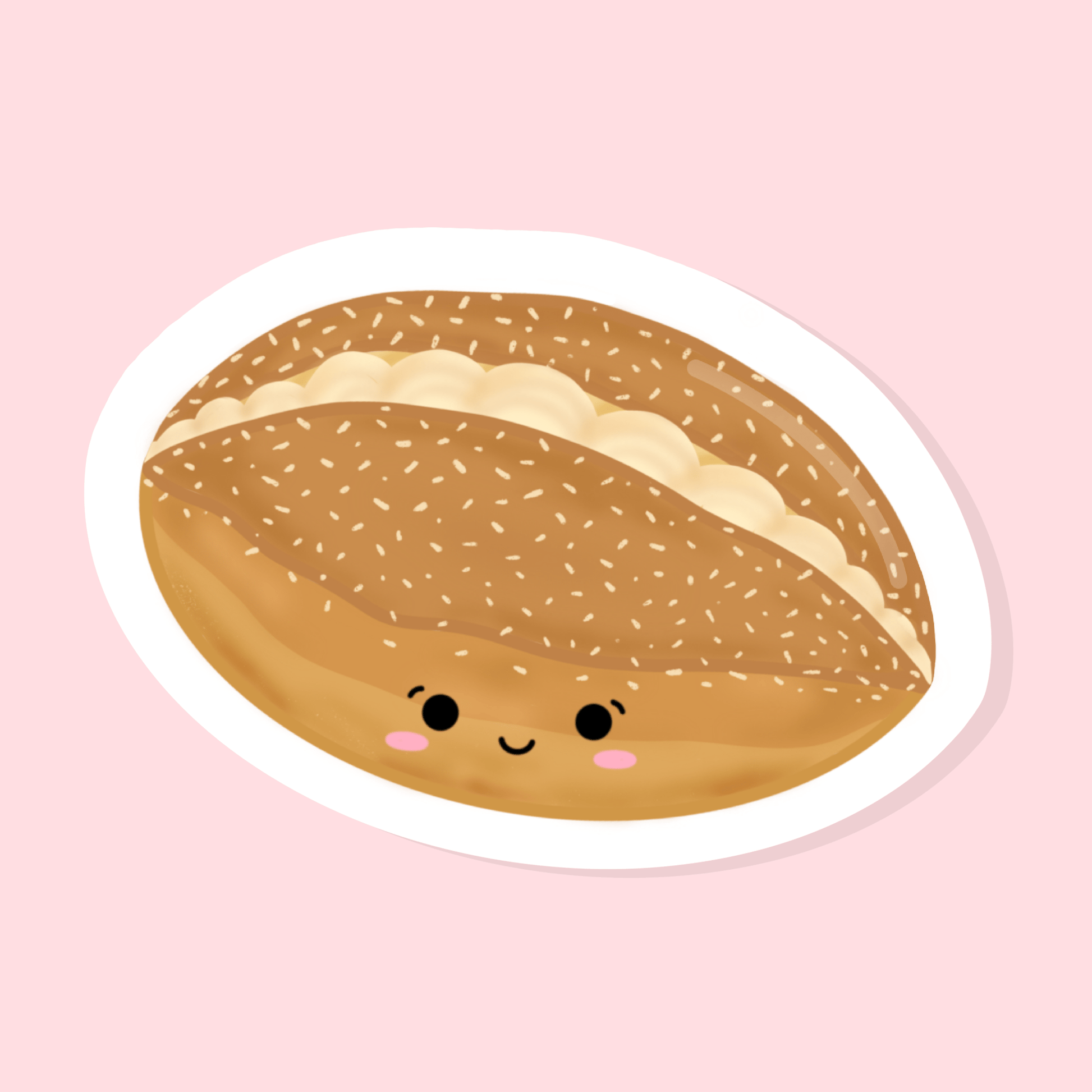 Coconut Cream Bun - Matte Vinyl Sticker - Sparkles & Joy