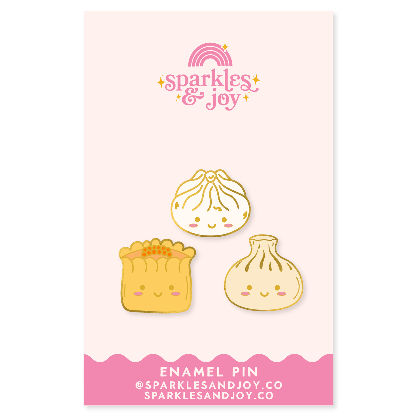 Dim Sum Enamel Pin Set - Sparkles & Joy