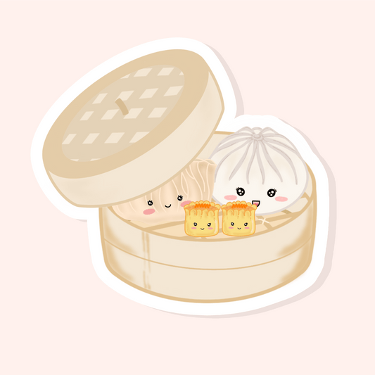 Dim Sum - Glitter Vinyl Sticker - Sparkles & Joy