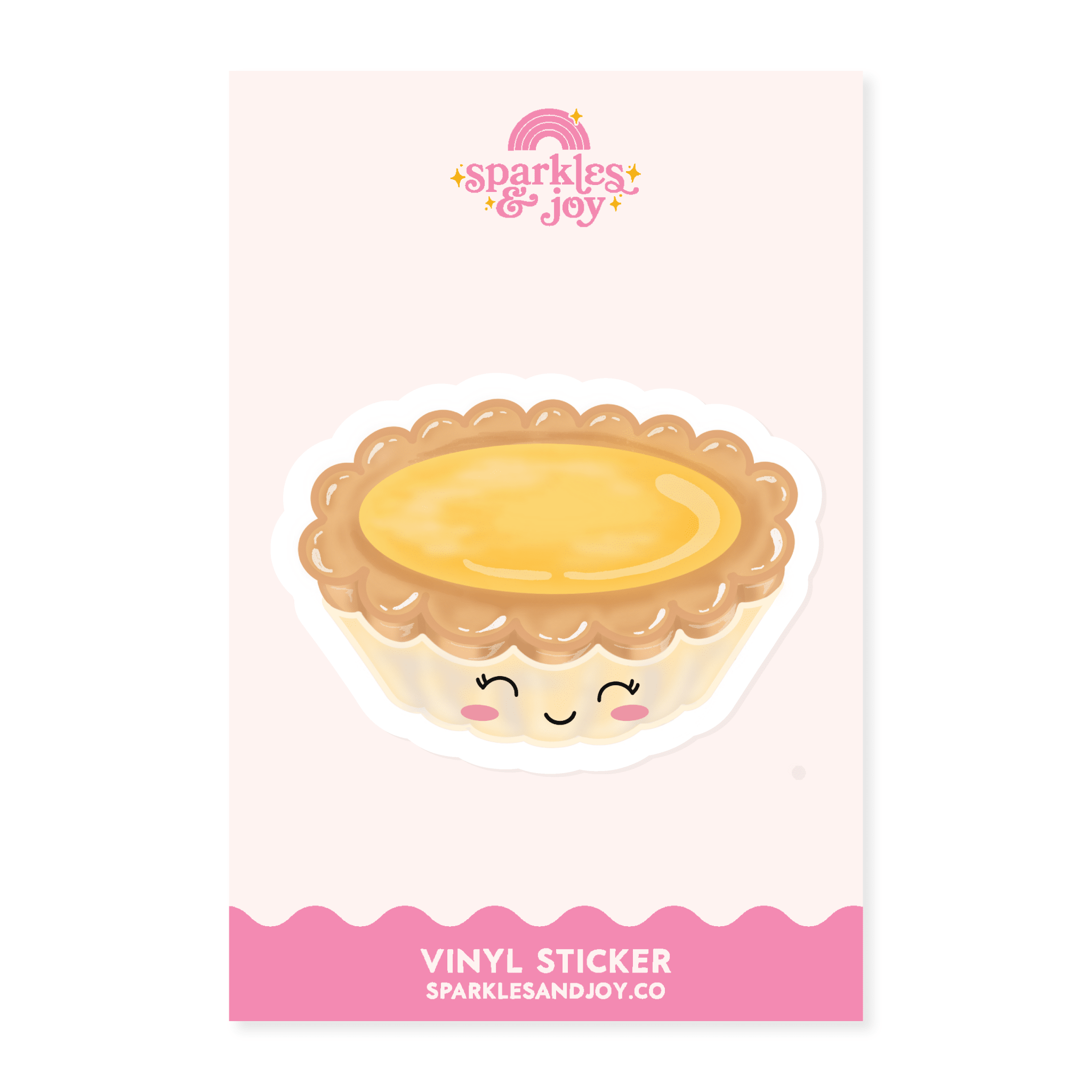Egg Tart - Glitter Vinyl Sticker - Sparkles & Joy