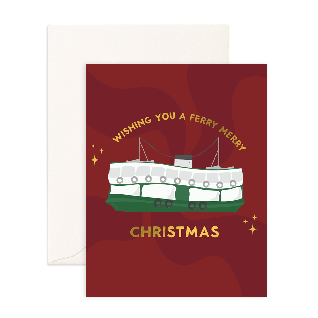 Ferry Merry Christmas - Christmas Greeting Card - Sparkles & Joy