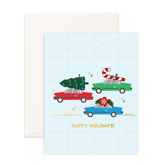 Holiday Taxis - Christmas Greeting Card - Sparkles & Joy
