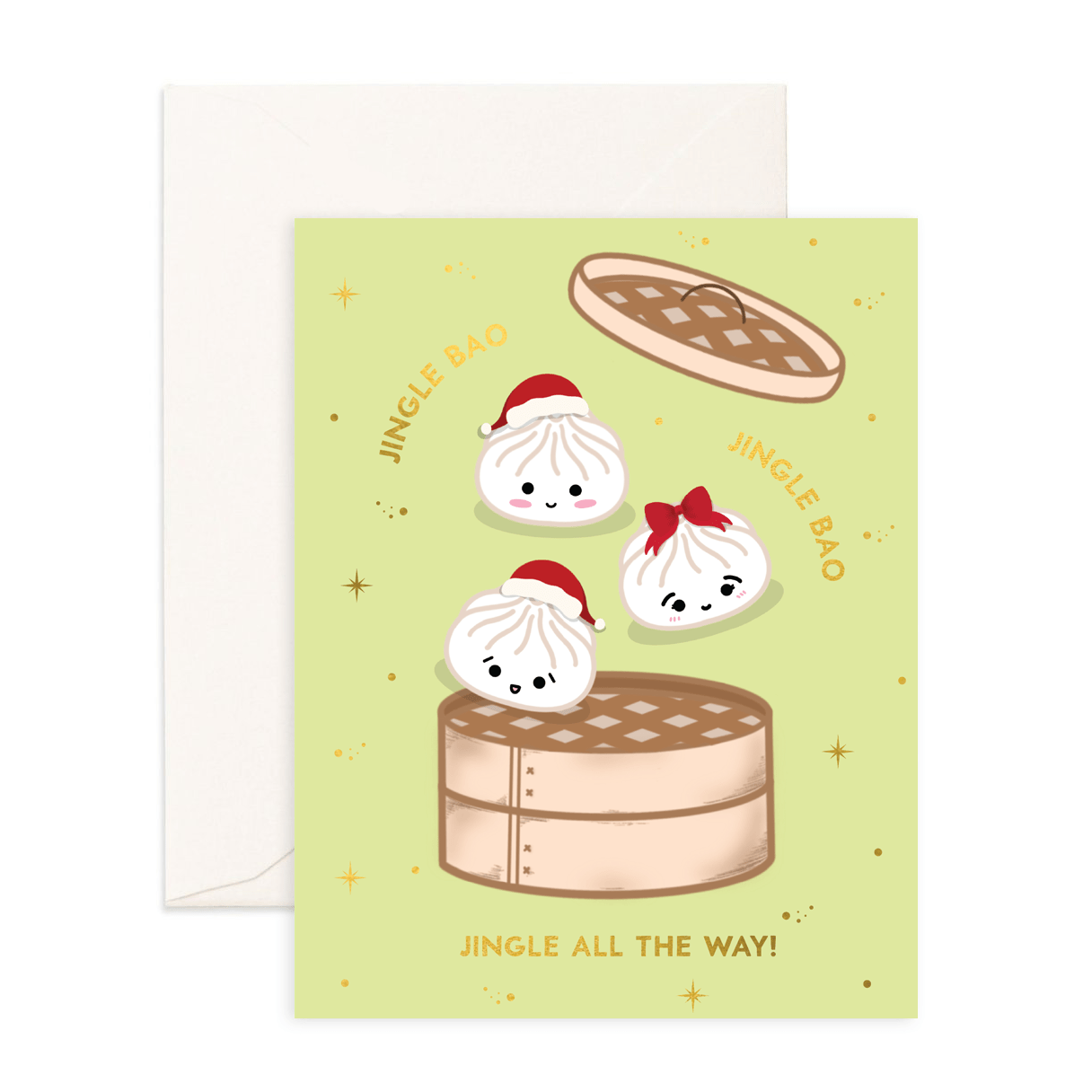 Jingle Bao - Christmas Greeting Card - Sparkles & Joy