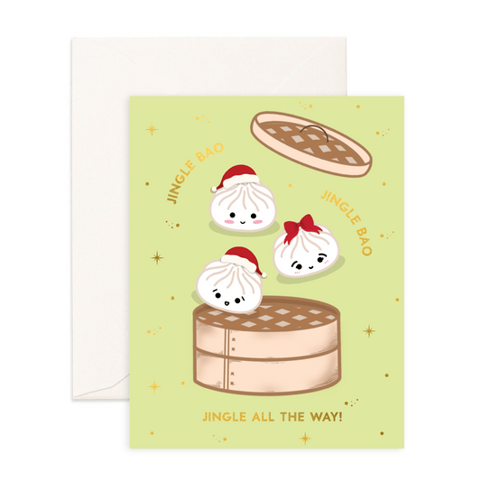 Jingle Bao - Christmas Greeting Card - Sparkles & Joy