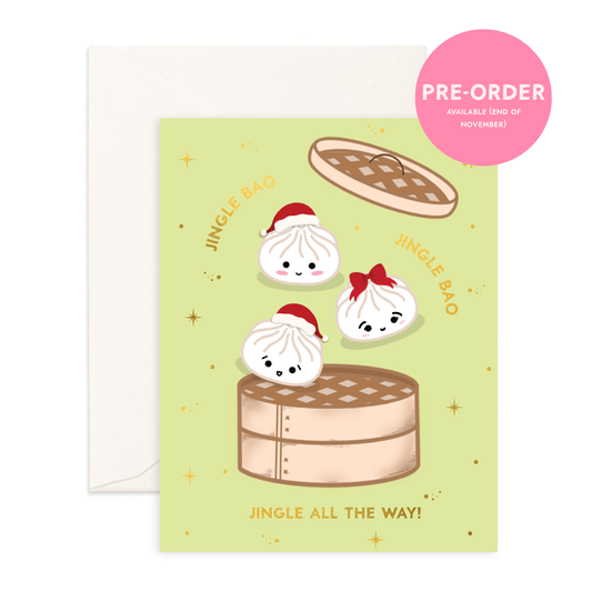 Jingle Bao - Christmas Greeting Card - Sparkles & Joy