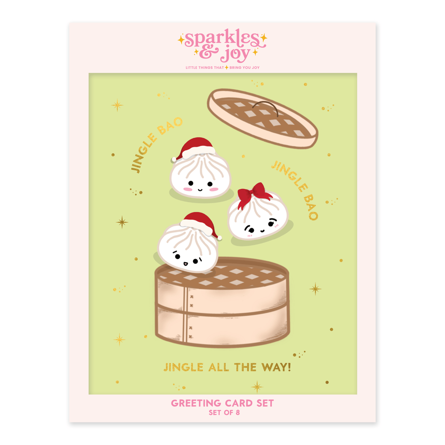 Jingle Bao - Christmas Greeting Card Set - Sparkles & Joy