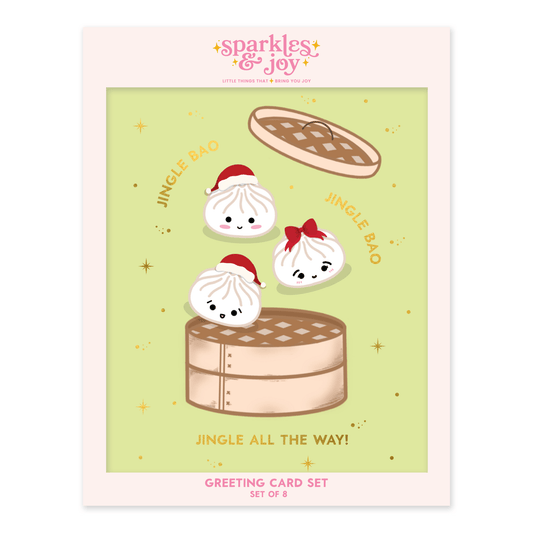 Jingle Bao - Christmas Greeting Card Set - Sparkles & Joy