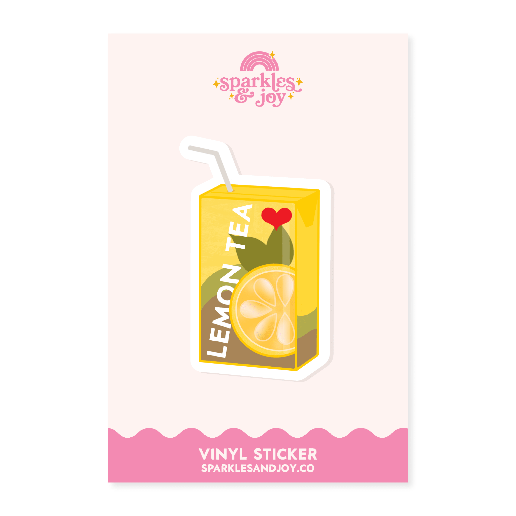 Lemon Tea - Glitter Vinyl Sticker - Sparkles & Joy