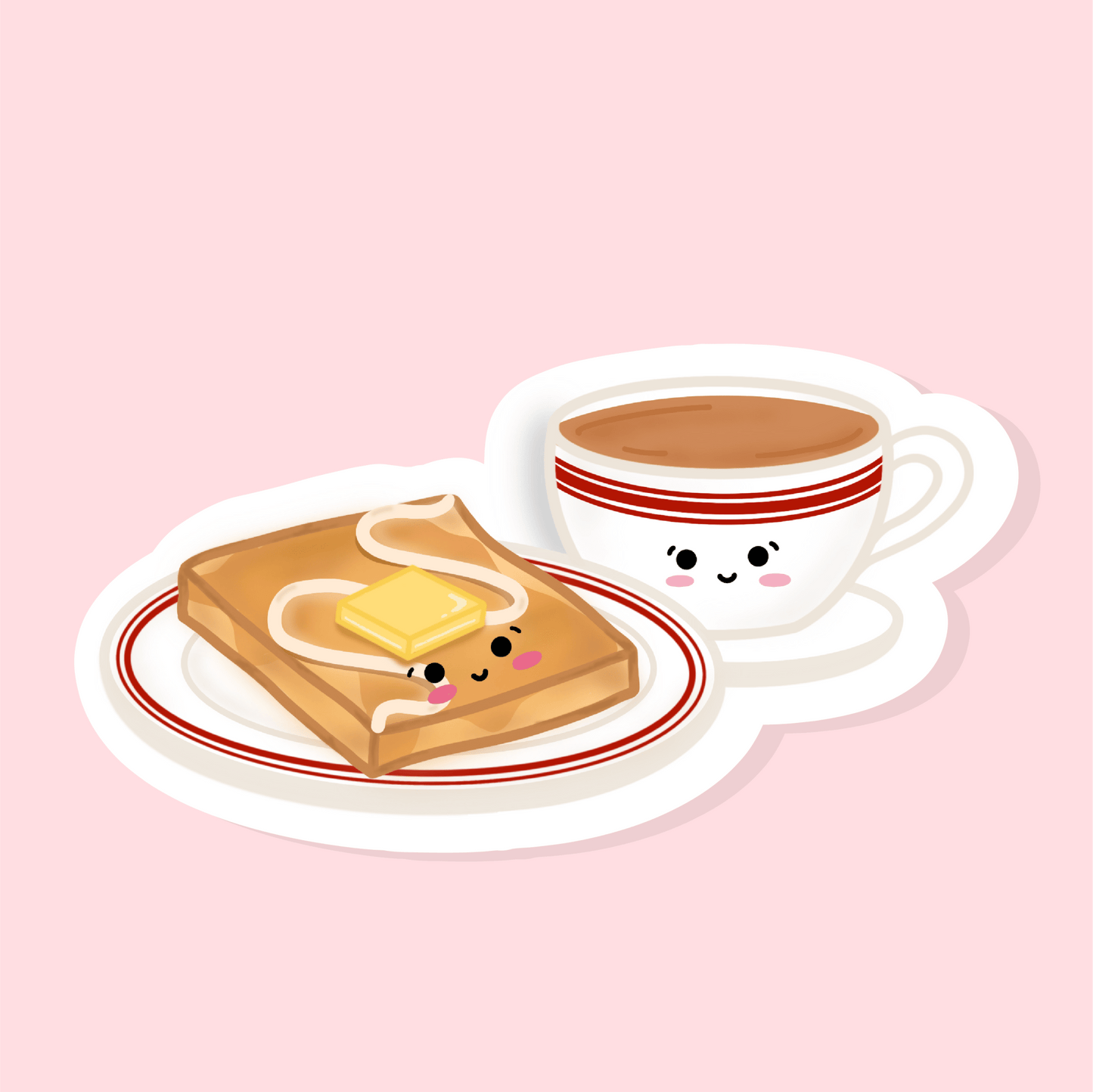 Milk Tea with Toast - Glitter Vinyl Sticker - Sparkles & Joy