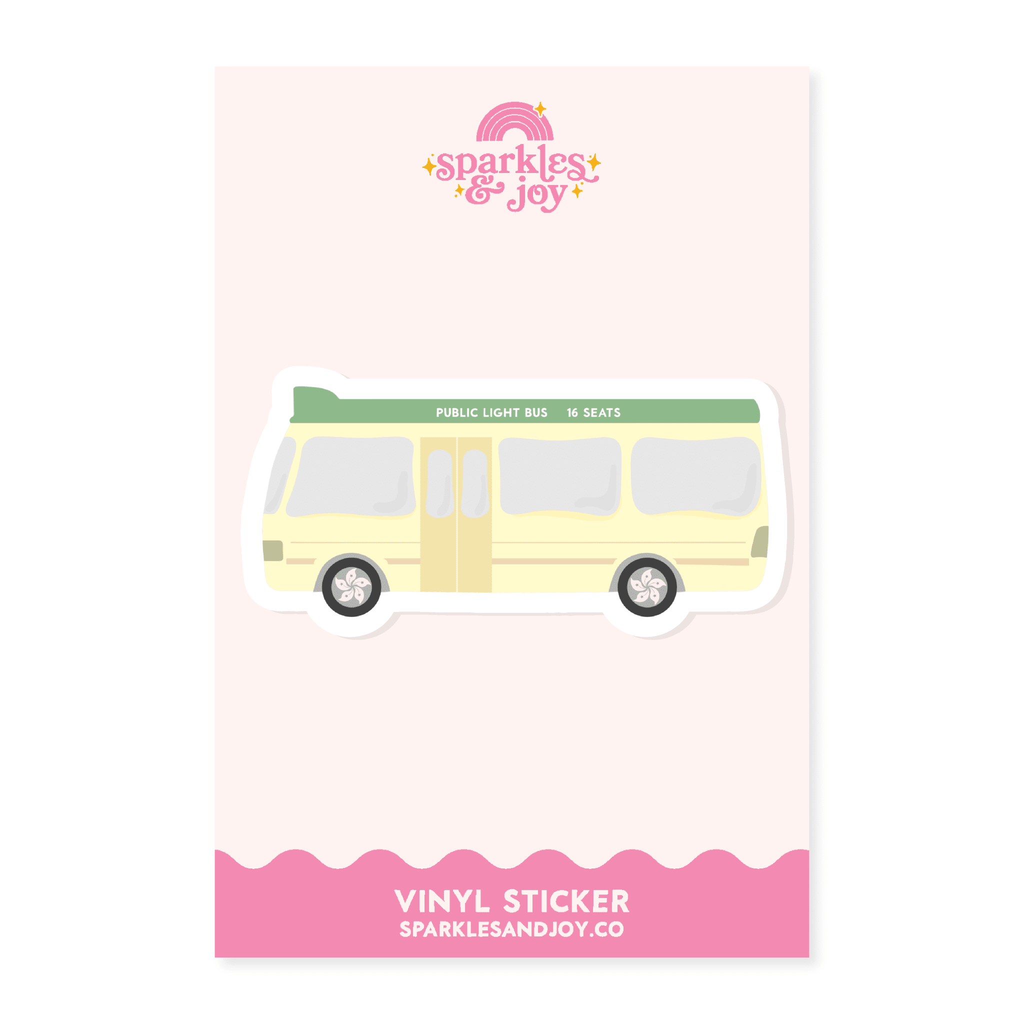Minibus - Glitter Vinyl Sticker - Sparkles & Joy