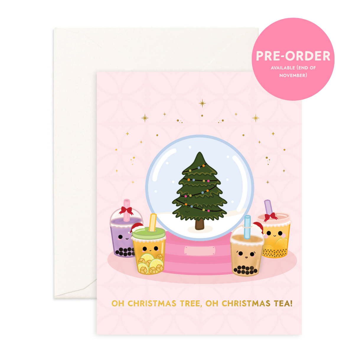 Oh Christmas Tree, Christmas Tea - Christmas Greeting Card - Sparkles & Joy