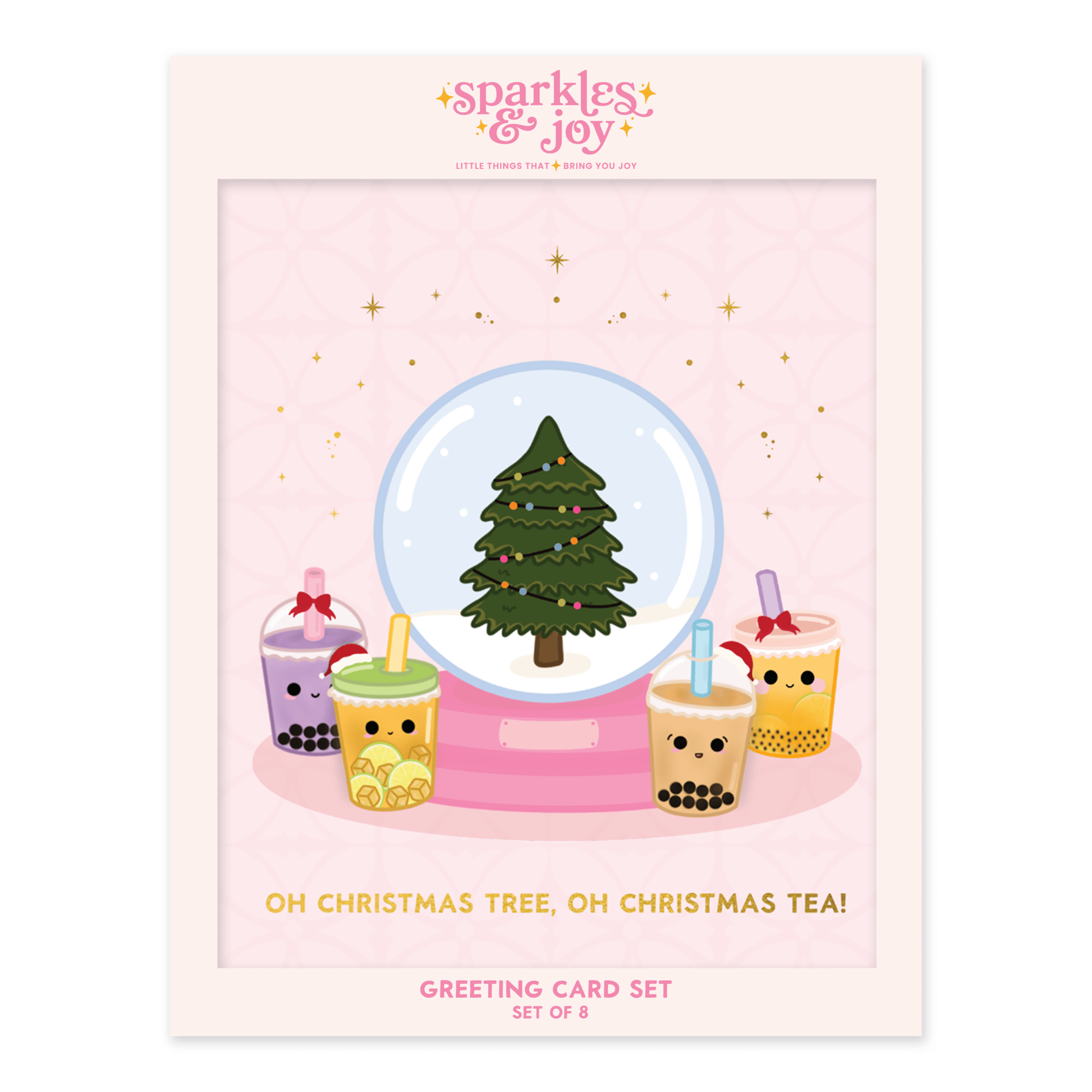 Oh Christmas Tree, Christmas Tea - Christmas Greeting Card Set - Sparkles & Joy