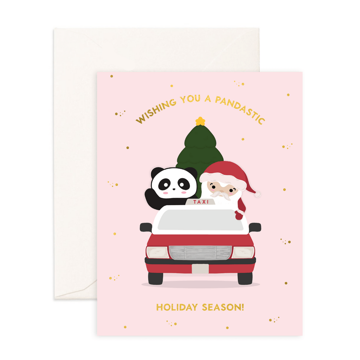 Pandastic Holiday Season - Christmas Greeting Card - Sparkles & Joy