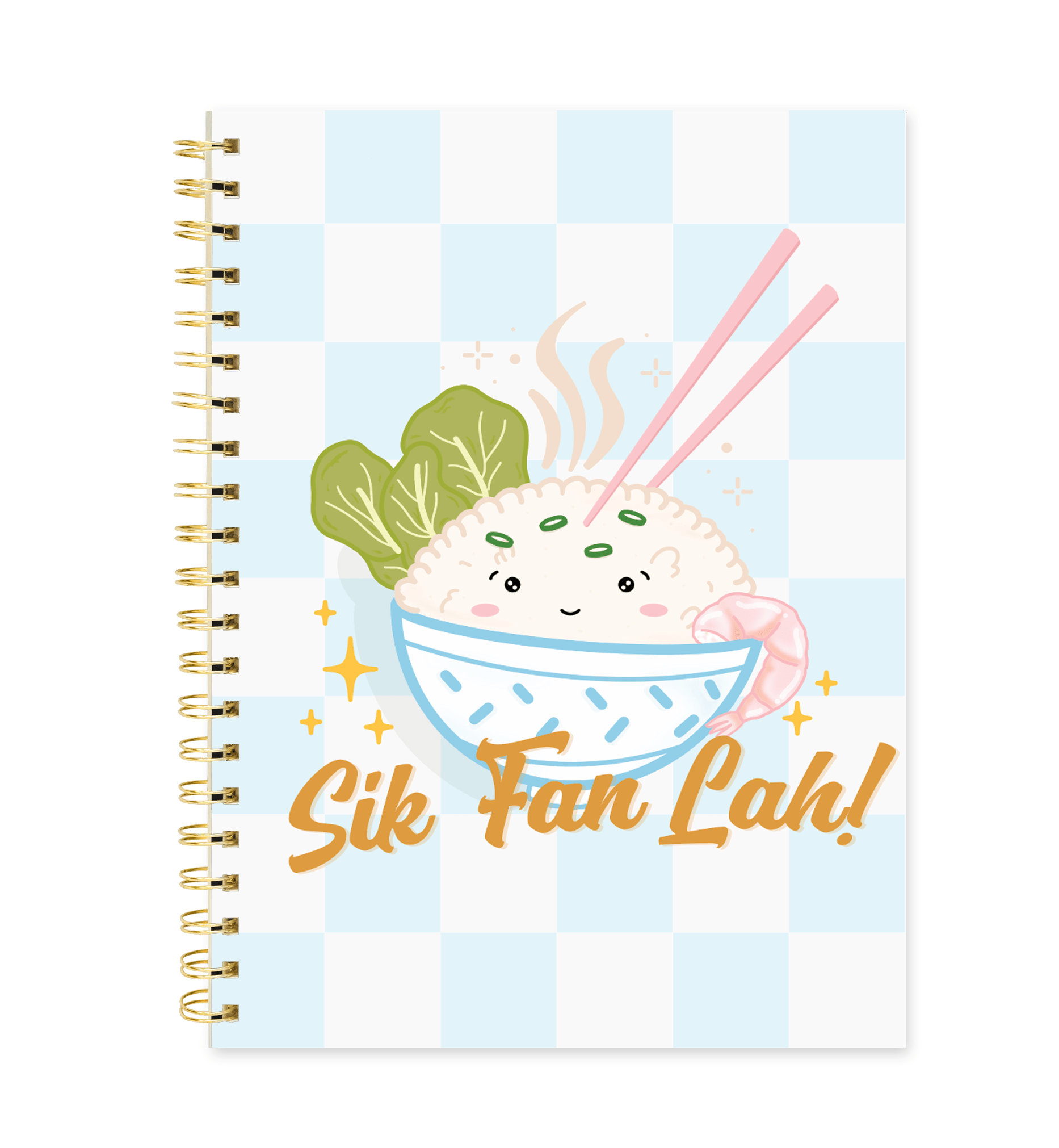 "Sik Fan Lah!" Stamps - A5 Spiral Notebook - Sparkles & Joy