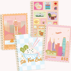 "Sik Fan Lah!" Stamps - A5 Spiral Notebook - Sparkles & Joy