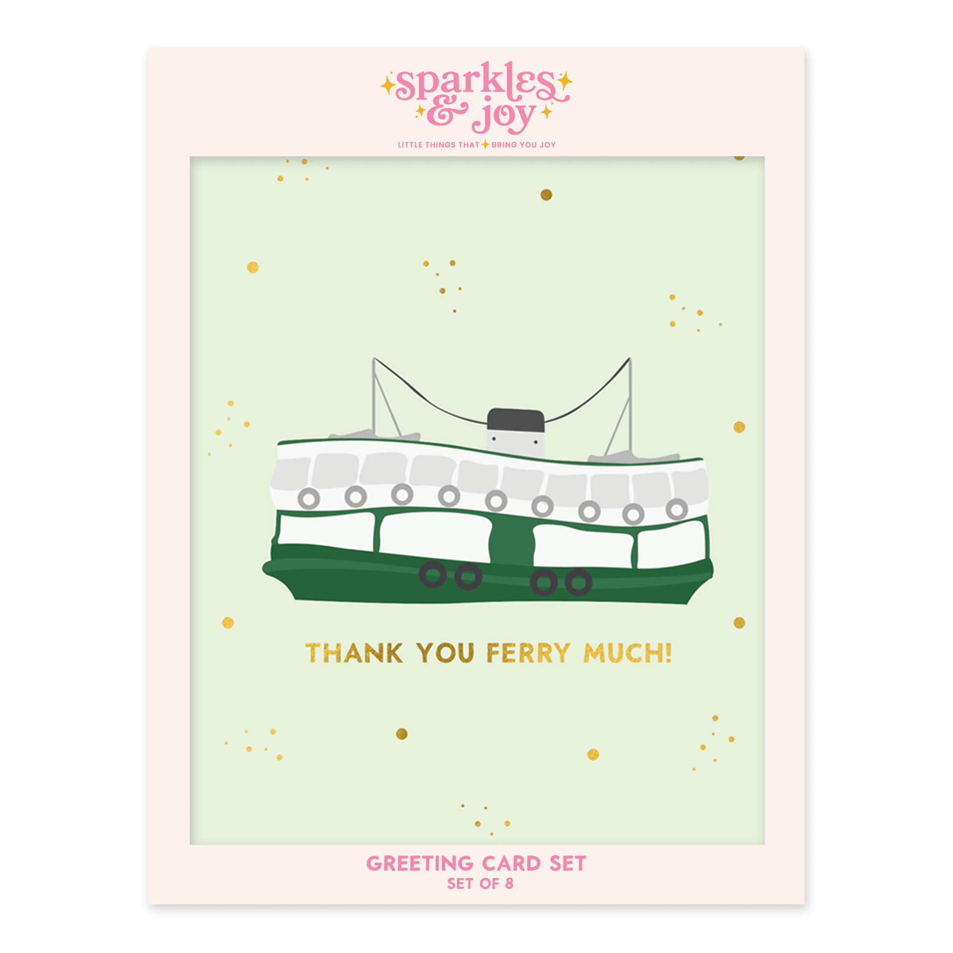 Thank You Ferry Much - Greeting Card Set - Sparkles & Joy