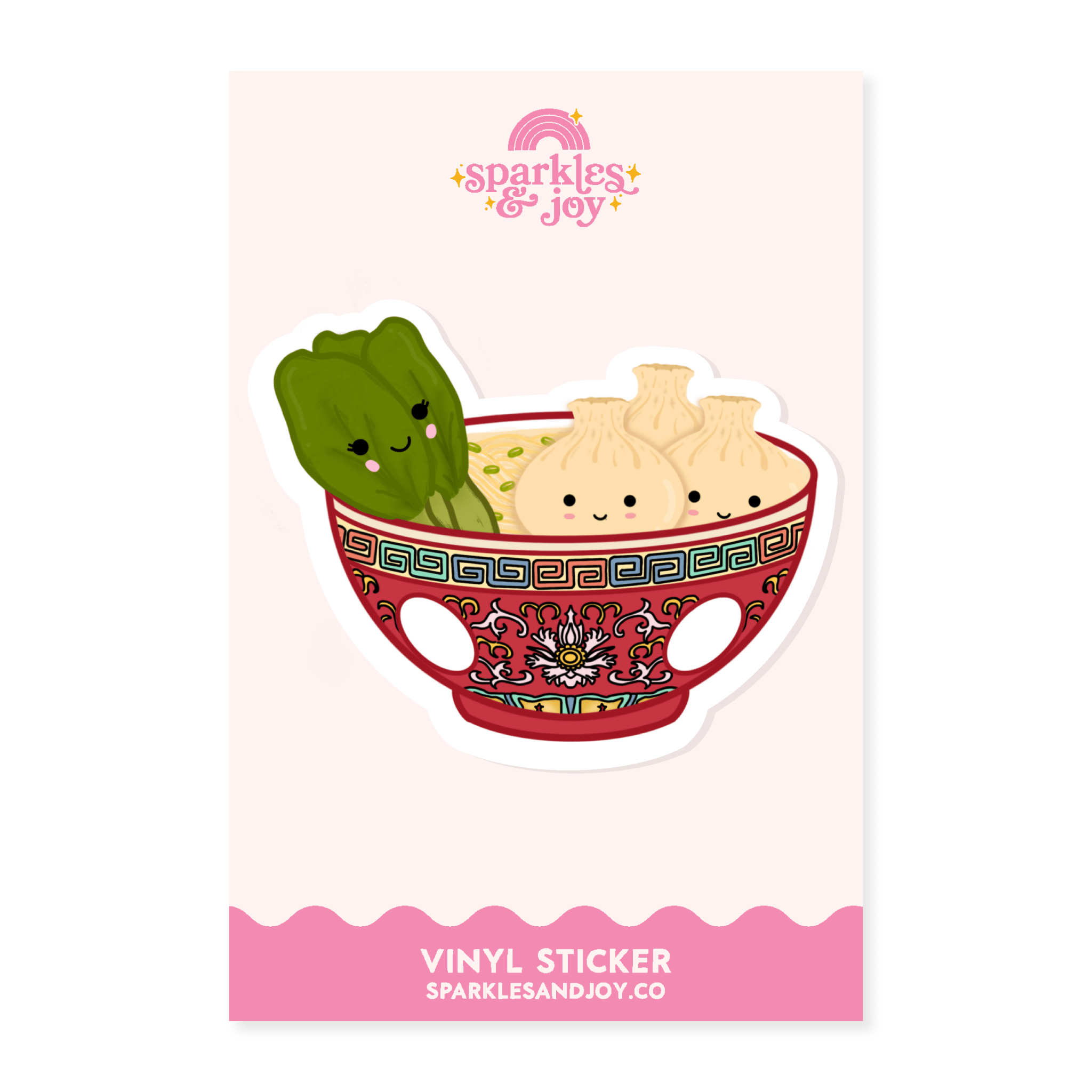 Wonton Noodles - Glitter Vinyl Sticker - Sparkles & Joy