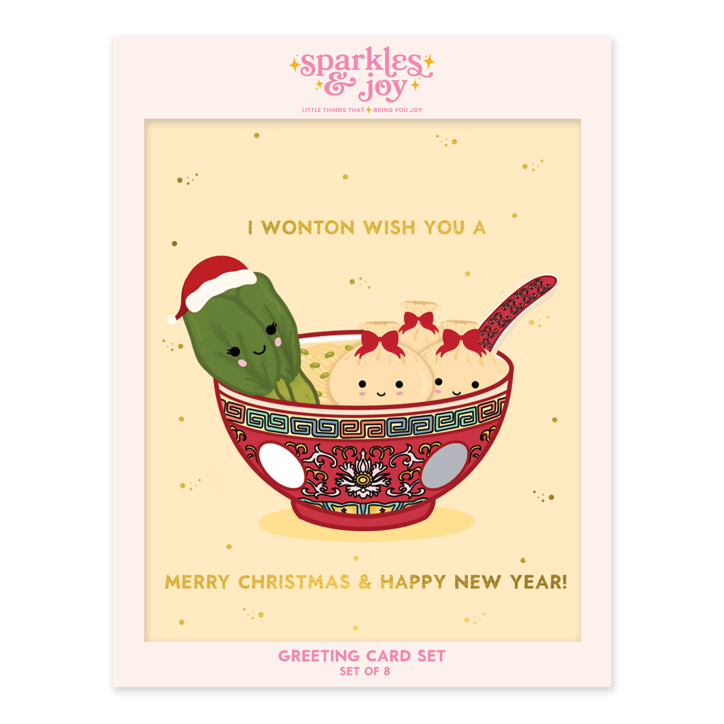 Wonton Wish You - Christmas Greeting Card Boxed Set - Sparkles & Joy