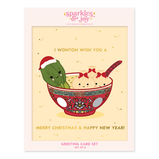 Wonton Wish You - Christmas Greeting Card Boxed Set - Sparkles & Joy