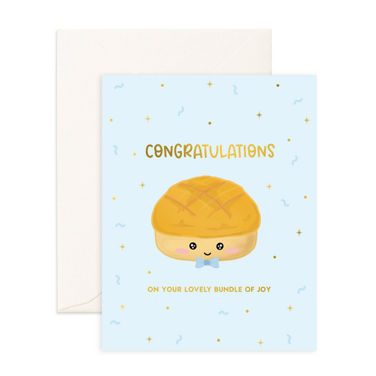 Congratulations Baby Bun (Blue) - Greeting Card