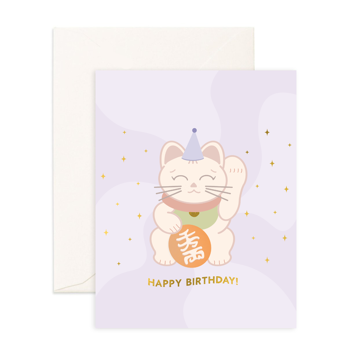 Lucky Cat Birthday - Greeting Card