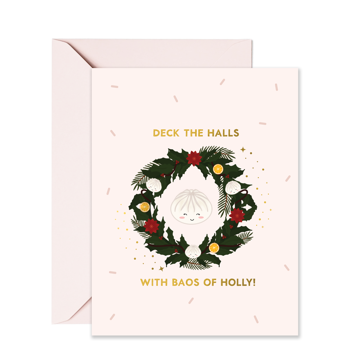 Baos of Holly -  Christmas Greeting Card